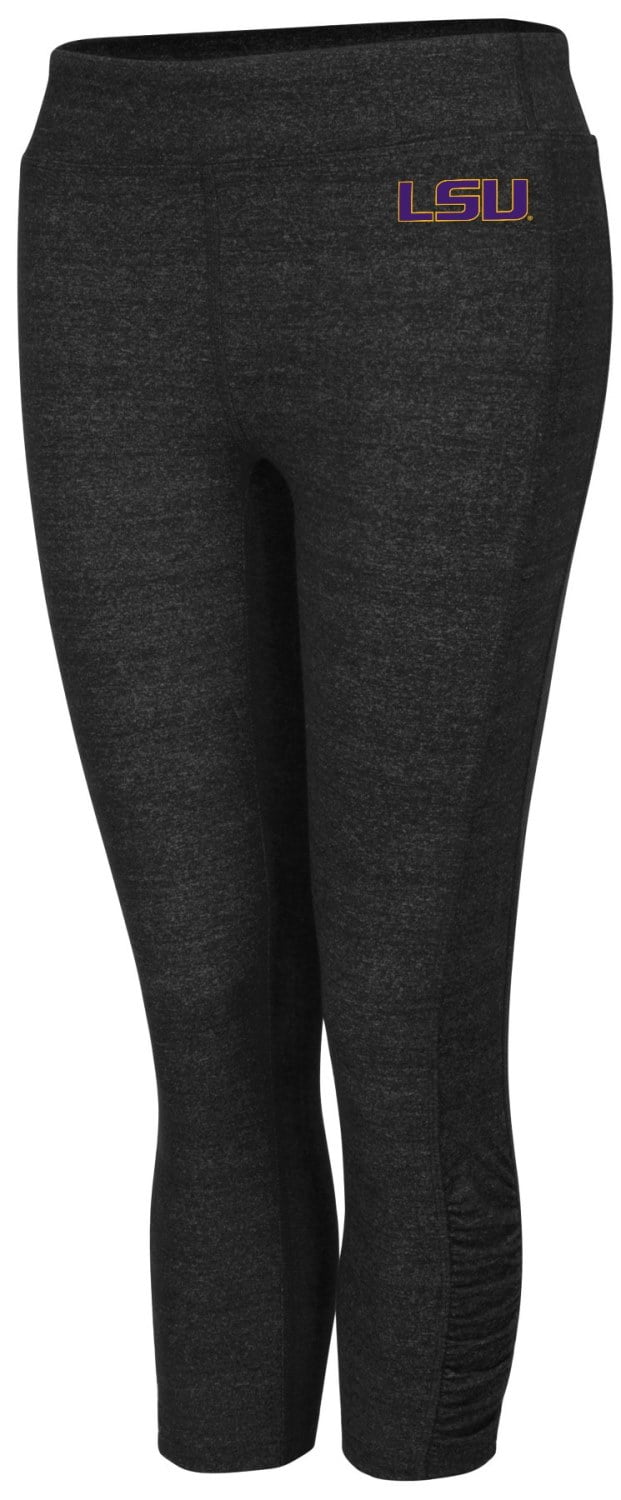 LSU Tigers Women's NCAA "Crush" Ruched Capri Pants Heather Black by Colosseum