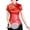 Red#9527, variant on Womens Short Sleeve Modern Cheongsam Tops Floral Graphic Elegant Summer Blouse for Women