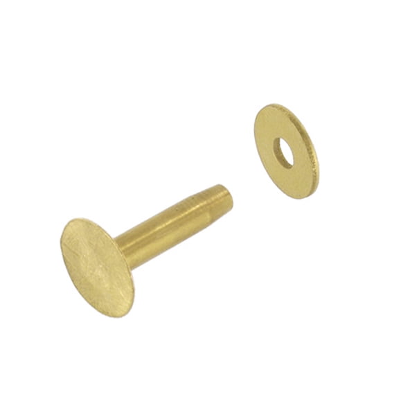 BRB09 #9 Brass Rivets w/ Burrs, Solid Brass (100 sets per bag)