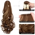 thumbnail image 3 of Clip De Garra De 55,88 Cm En Extensión De Cola De Caballo Ondulada, Pieza De Pelo De Fibra Sintética, Extensiones De Cola De Caballo Onduladas Largas Para Mujeres Y Niñas, 3 of 4