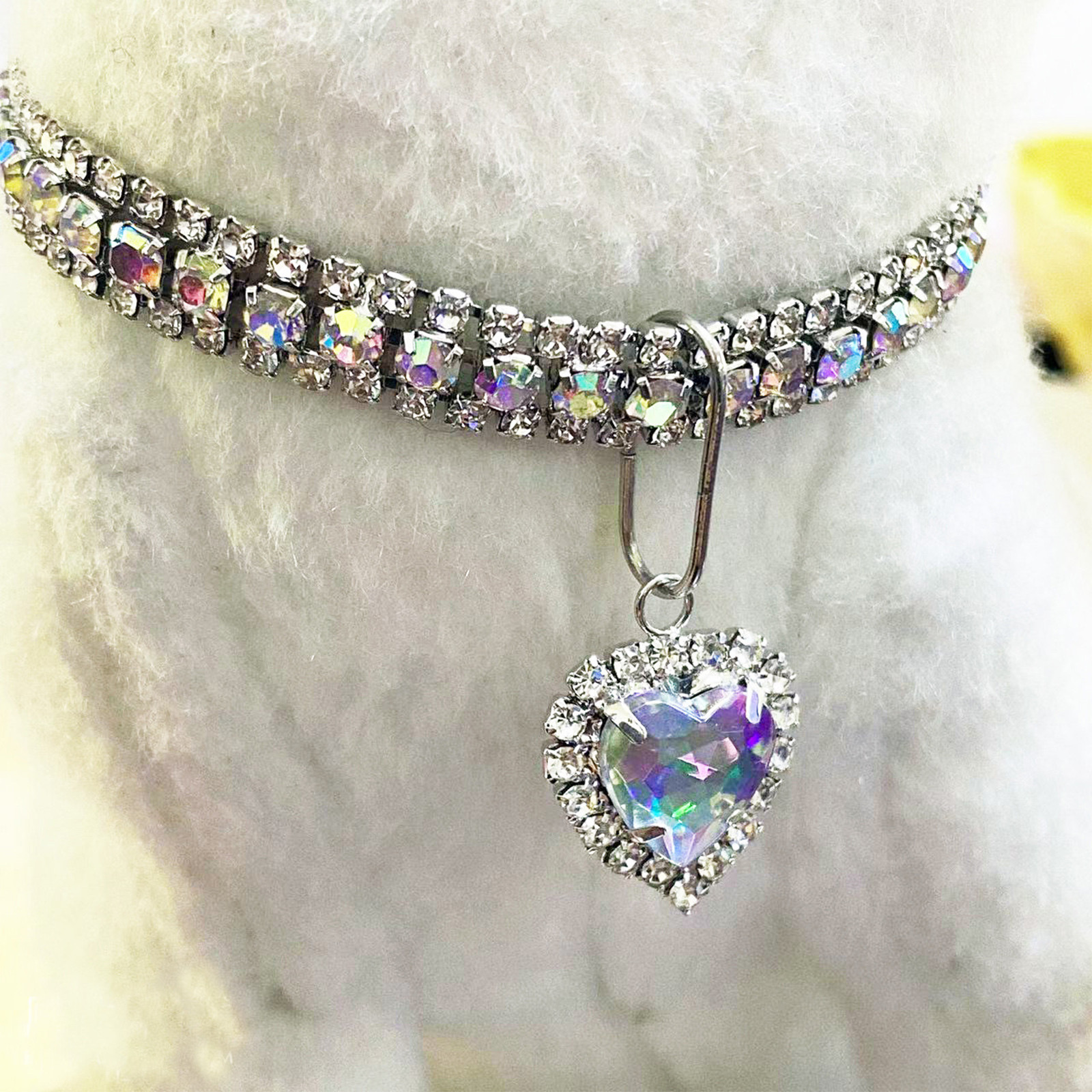 amousa Love Water Drop Rhinestone Cat Necklace Pet Dog Necklace Jewelry Necklace Cat Necklace - image 4 of 4