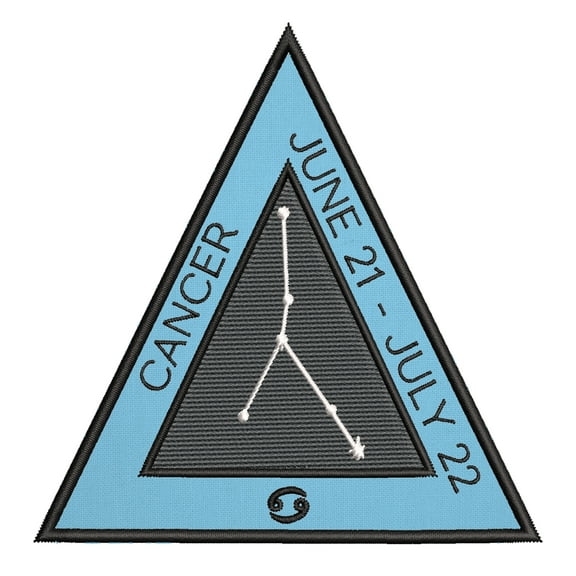 Cancer Horoscope 4 Inch Iron Or Sew On Embroidered Fabric Badge Patch Astrology, Zodiac Iconic Series