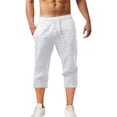 thumbnail image 3 of Blekii Men's Casual Summer Shorts, Solid Color Cotton Flat Front Shorts, Fashionable Lightweight Bottoms for Hot Weather, Versatile Pants for Beach, Lounge, Or Daily Outings,, 3 of 9