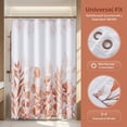 thumbnail image 2 of Unique Bargains Floral Print Sets, Waterproof Bath Curtain Brown 71"W x 71"L, 2 of 6