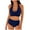 Navy, variant on Bigersell High Waisted Swimsuits Clearance - Women Ruched 2 Piece Bathing Suit - Trendy Front Wrap Cute Halter Swimsuits Tie Back Bikini Sets Vacation Swimwear Black M