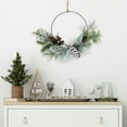 thumbnail image 2 of Northlight Frosted Mixed Foliage with Berries and Pinecone Artificial Christmas Wreath, 16-Inch,, 2 of 6