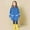 Blue, variant on CHUOU Children's Boys Girls Button Rain Jacket Hooded Windproof Raincoat Kids Long Sleeve Hoodie Trench