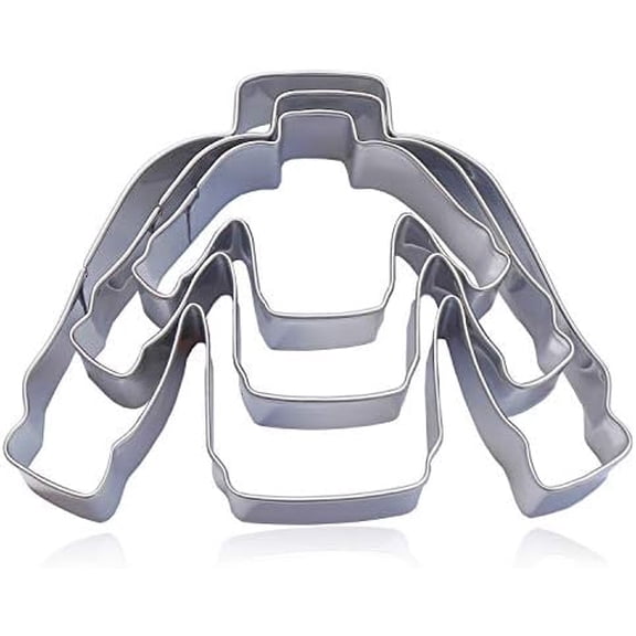 3 Piece Ugly Sweater Cookie Cutter Set - 4 1/5", 3 1/2", 2 1/2" - Christmas Winter Sweater Cookie Cutters