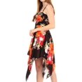 thumbnail image 4 of Sakkas Kiera Women's Tube Spaghetti Strap Floral Print Summer Casual Short Dress - B-Red - One Size, 4 of 5