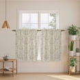 thumbnail image 3 of Beige Baroque Tier Curtains, Farmhouse Scroll Floral Pattern Art Light Filtering Kitchen Curtains, 2Pcs Rod Pocket Half Window Treatments Panels for Sink Cafe Cabinet Basement 27.5x45 Inches, 3 of 9