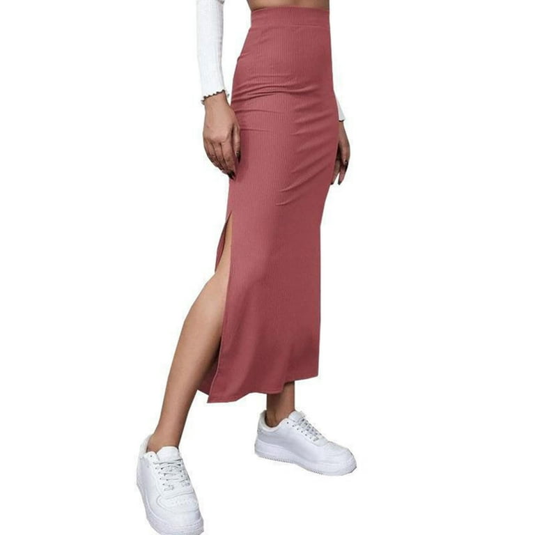 knee length chiffon skirt with pockets 4469