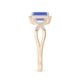 thumbnail image 3 of ANGARA Natural 1 ct Tanzanite Criss Cross Ring with Diamond Halo in 14K Rose Gold for Women (Size-7x5mm) | December Birthstone, Anniversary, Jewelry Gift for Women | Natural Tanzanite Ring, 3 of 9