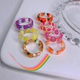 thumbnail image 4 of 6pcs Resin Fruit Rings Set Pitaya, Strawberry,Apple,Watermelon Lemon,Kiwi Grape Summer Knuckle Transparent Acrylic Band Ring Chunky for Women Sweet Jewelry, 4 of 4
