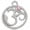 Pink, variant on Silver-tone Om in Circle with Pink Crystal - Silver-tone Clip on Charm with Mini Year 2025