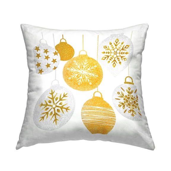 Stupell Industries Twinkling Ornaments Snowflakes Printed Throw Pillow Design by Ziwei Li