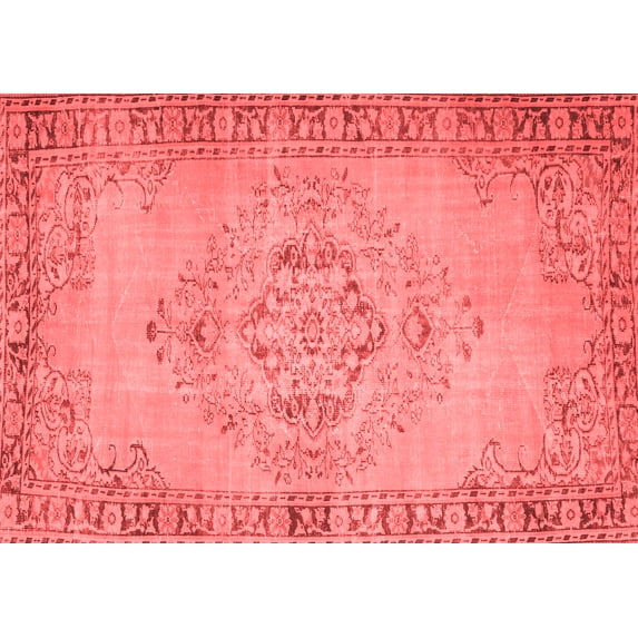 Ahgly Company Indoor Rectangle Abstract Red Contemporary Area Rugs, 6' x 9'