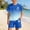G-Blue, variant on Ulitacool 7-8 Years Outfits For Girls Short Sleeve Gradient Print Crewneck Tops Lightweight Shorts Summer Sportwear Classic Wear Blue
