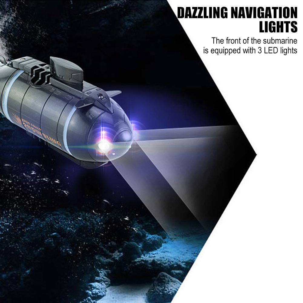 Mini RC Submarine Toy Remote Controlled Underwater Boat, Waterproof Electric Submersible Model for Pool Bathtub Water Play