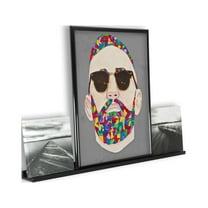 Wallniture Denver 46" Floating Picture Ledge Wall Shelf Hanging Bookshelf Modern Decor Vinyl Record Storage, Black
