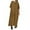 Khaki, variant on QUYUON Maxi Dress for Women Cotton Linen Dresses Summer Rolled 3/4 Sleeve V-Neck Button up Long Dresses Pleated A-Line Casual Loose Blouse Shirt Dress Beach Sundress Style D-3808 Khaki S