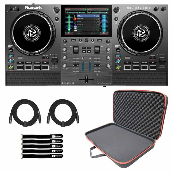 Numark MIXSTREAM PRO GO Standalone Streaming DJ Controller with Protective Transport Bag Package