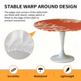 thumbnail image 2 of Elastic Fitted Round Tablecloth, Coral Orange Waterproof Stretch Table Cover for 55"-60" Tables, Coastal White Ocean Marine Nautical Beach Washable Outdoor Tablecloths for Patio, Picnic, Camping, 2 of 9