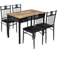 thumbnail image 1 of Patiojoy 5 Piece Dining Set Wood Metal Table and Chairs Kitchen Furniture Black, 1 of 8