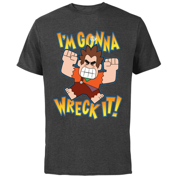 Disney Ralph Breaks the Internet I'm Gonna Wreck It T-Shirt - Short Sleeve Cotton T-Shirt for Adults - Customized-Charcoal