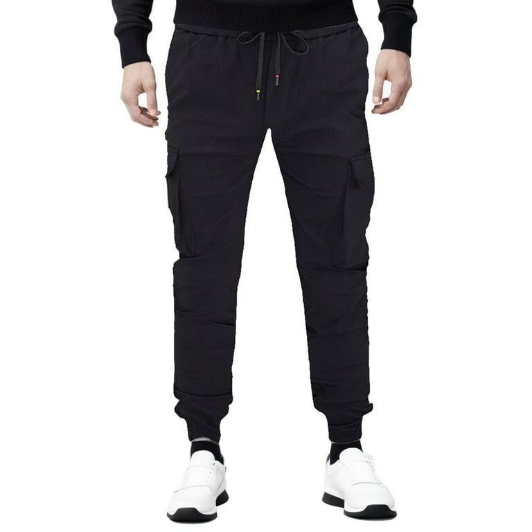 Papeey Men s Cargo Scrub Pants Joggers for Men Size Medium Mens Black Sweatpants Xl Cargo Pants for Men Relaxed Joggers for Men with Zipper Pockets Mens Designer Sweatpants Walmart
