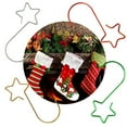 thumbnail image 4 of 80 ganchos navideños de metal decorativos con forma de estrella, plateados, 4 of 13