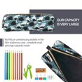 thumbnail image 5 of Rateoe Angry Shark Print Leather Pencil Case with Smooth Zipper, Compact Storage for Writing Tools & Art Supplies, 8.26" x 1.96" x 2.16", 5 of 7
