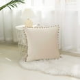 thumbnail image 2 of Velvet Soft Solid Decorative Square Throw Pillow Covers Set20 x 20 Inch Cream, 2 of 3