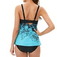 thumbnail image 5 of ZVAVZ Borat Swimsuit Womens Two Piece Bathing Suits V Neck Ruched Tankini Swimsuits Tankini Tops with Tummy Control Bikini Bottom Swim Tops Women, 5 of 5