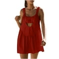 thumbnail image 1 of Birdeem Ensemble Haut et Jupes pour Femmes Mode Sport Couleur Creux Ample Bretelles Col Rond Robe Shorts, 1 of 1