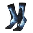 thumbnail image 2 of Uemuo Night Scene of Wolves Pattern Women's Crew Socks, Soft Durable Breathable Moisture-Wicking with Odor Control Cotton socks, 2 of 9