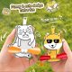 thumbnail image 2 of Funny Hand Press Fan, Mischief Cat Fan Keychain, 3D Rotating Cats Bag Pendant, 2 of 5