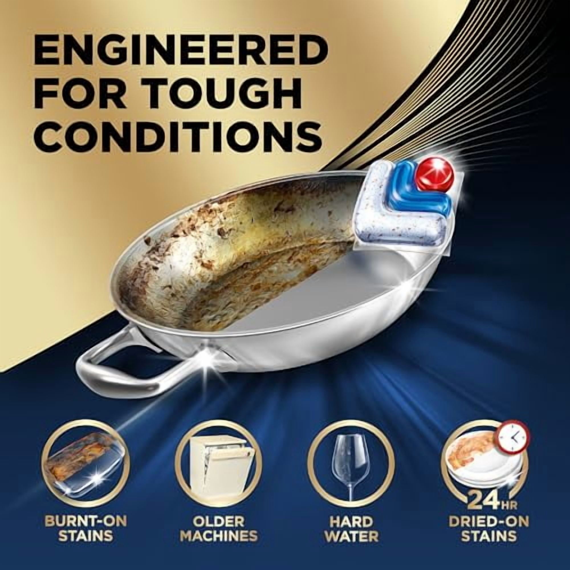 Finish Ultimate Infinity Shine Dishwasher Pods, No Pre-Rinse Dishwasher Detergent Soap Removes Burnt-On Stain, with Protector Shield & CycleSync Technology, Degreasing & Scrubbing