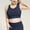 Dark Blue, variant on Oplxuo Plus Size Racerback Sports Bras for Women High Support Sleeveless Yoga Tank Tops Fitness Workout Running Crop Tops