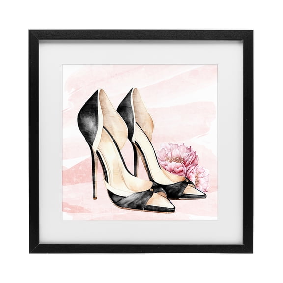 Stupell Industries Art Deco Glam Time Heels Black Framed Print Under Glass, 13 x 13, by Kim Allen