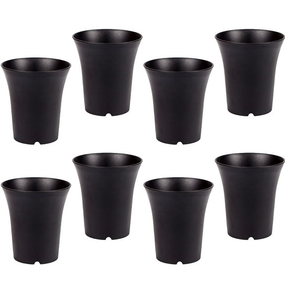 Worgeous Round Succulents Pots 10Pcs Black Plastic Planter 3x3x3.5in