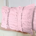 thumbnail image 2 of 2 Piece Ruched Ruffle Pattern Solid Light Pink Pillow Shams, (King 20X36 Pillow Cover), 100% Egyptian Cotton, 800 Thread Count, King Size, 2 of 3