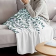 thumbnail image 3 of Teal Green Eucalyptus Leaves Blanket Soft Cozy Warm Throw Blanket for Couch, Plush Fuzzy Flannel Fleece Blankets for Sofa, Spring Plants Leaves Country Bed Blankets Lightweight Gifts for Men, 50"x80", 3 of 9