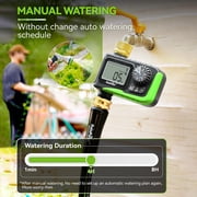 RainPoint Hose Timer, 1-Zone Large Screen Sprinkler Timer Programmable Watering Controller , Brass Inlet, Green
