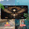 thumbnail image 5 of 1 Pcs 2D Flat License Plate Covers & Frames, Eagle with Skull For Decorative Front, Waterproof For Decoration Aluminum License Plate Covers & Frames Cover For Men Women, 12" X 6", 5 of 7