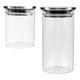 thumbnail image 1 of Sealed Storage Jar 2Pack Transparent Food Storage Container With Stainless Steel Lid Perfect For Home Kitchen Use, 1 of 5