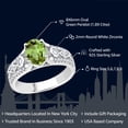thumbnail image 2 of Gem Stone King 1-3 Ct Oval Gemstone Birthstone Engagement Ring for Women | 925 Silver | Oval 8X6MM | Milgrain and Filigree Detail | Wedding Anniversary Jewelry | Size 5-9 | Peridot, August | 9, 2 of 4