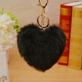 thumbnail image 7 of Naierhg 10cm Faux Fur Ball Pompom Heart Shape Car Phone Keychain Handbag Key Ring, 7 of 7