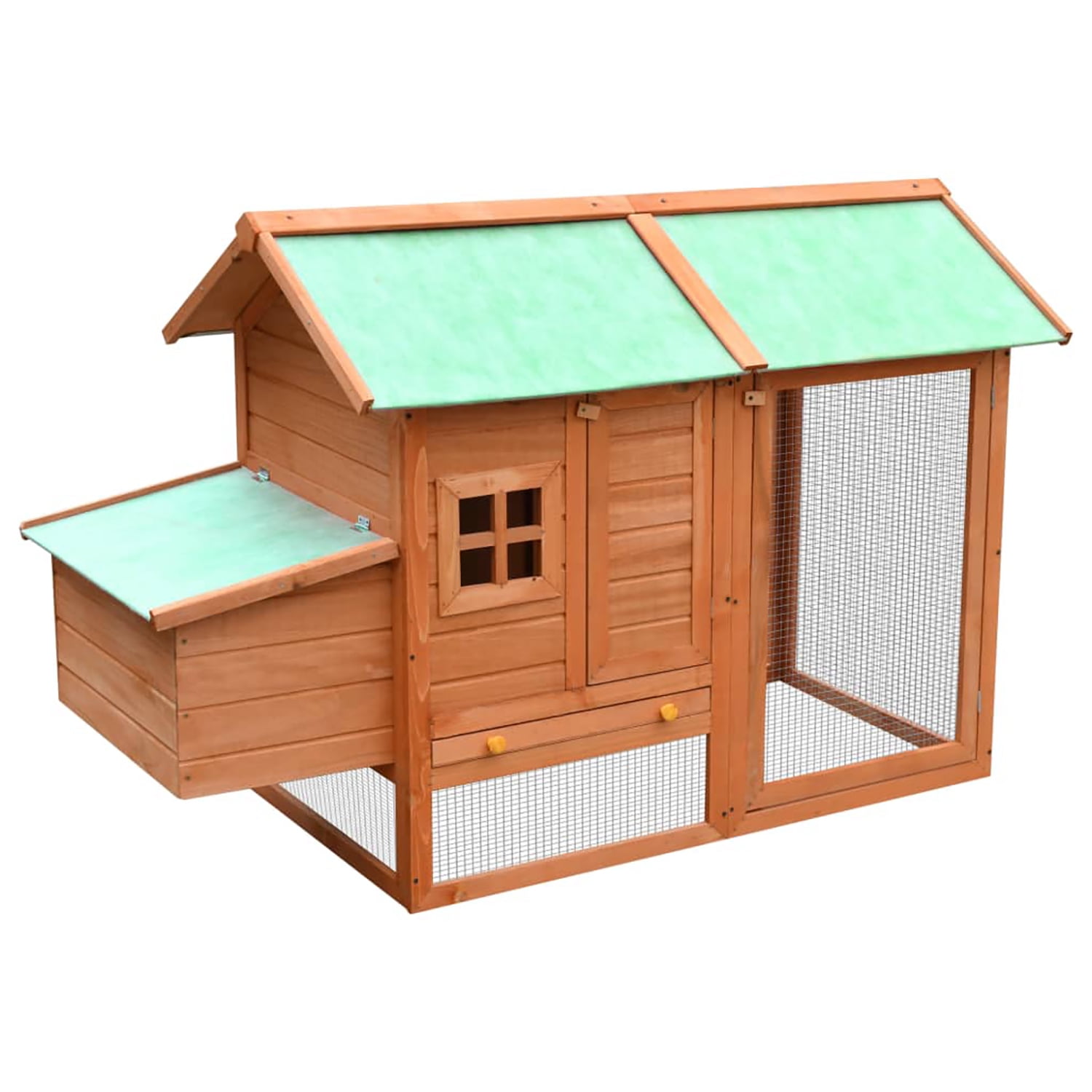 Pefilos 66.9" Chicken Cage for Outdoor Solid Pine & Fir Wood Rabbit Hutch, Orange Pefilos 66.9" Chicken Cage for Outdoor Solid Pine & Fir Wood Rabbit Hutch, Orange