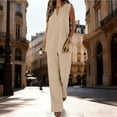 thumbnail image 2 of JFGHDG Airport Sets for Women Linen Sets for Women 2 Piece Casual Button Sleeveless Tops with Wide Leg Pants Blouses Summer Vacation Travel Outfit 2026 Khaki M, 2 of 8