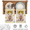 thumbnail image 5 of Sunflower Pig Kitchen Towels Set of 4, Summer Eucalyptus Retro Linen Texture Absorbent Dish Towels for Kitchen, Microfiber Hand Towel, Quick Drying Tea Towel for Cleaning Decorative Dishcloths, 5 of 7